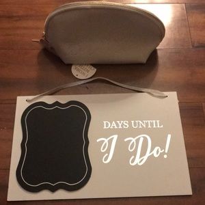 Count down to “I Do” sign and BRIDE makeup bag